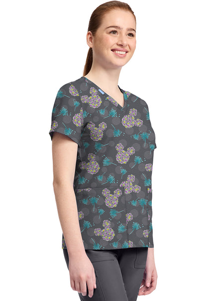 Polera clínica mujer Tooniforms Estampada MKYX TF796, vista trasera - Uniformes Clínicos Sami