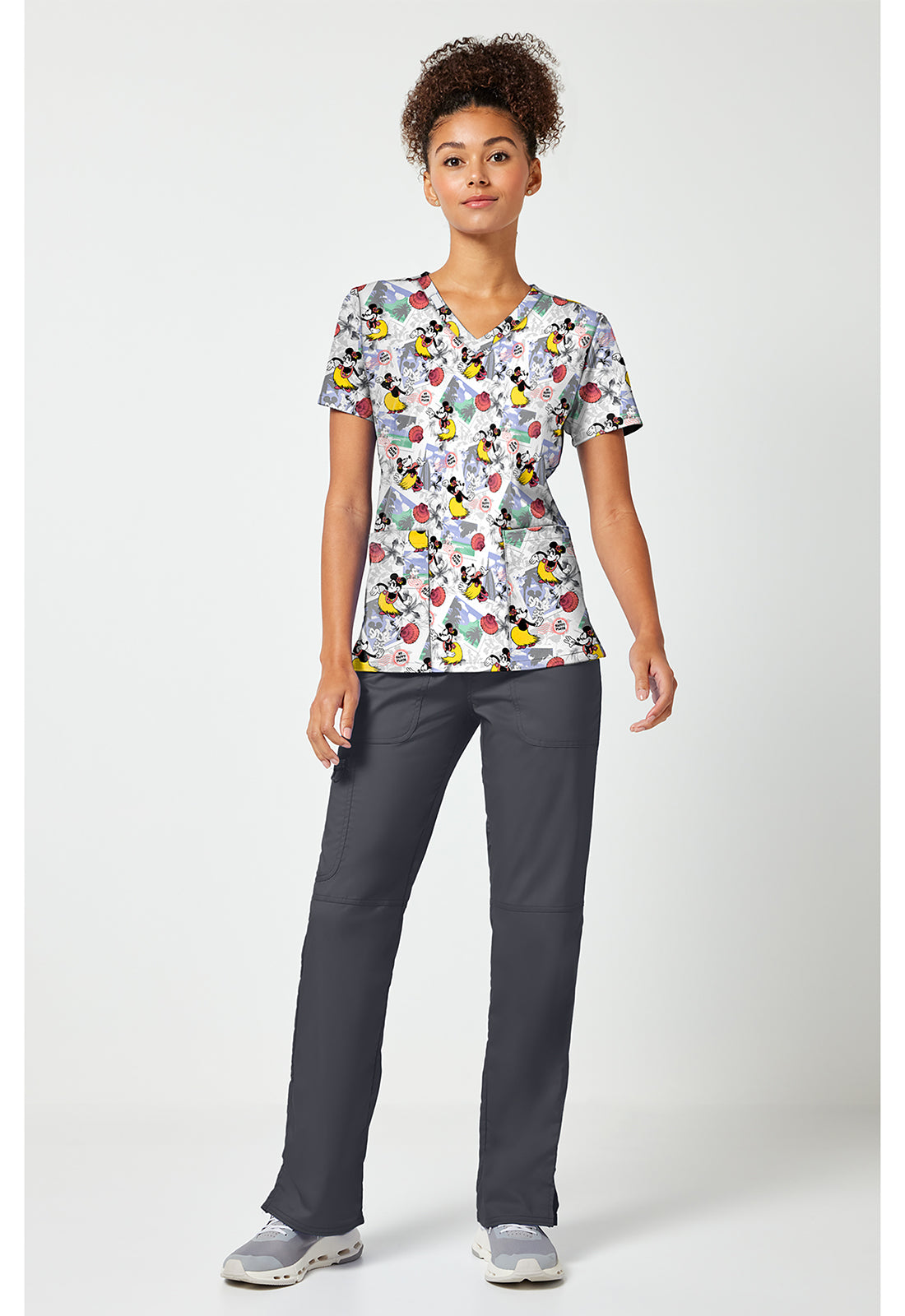 Polera clínica mujer Tooniforms estampada MKZL TF796, detalle 2 - Uniformes Clínicos Sami