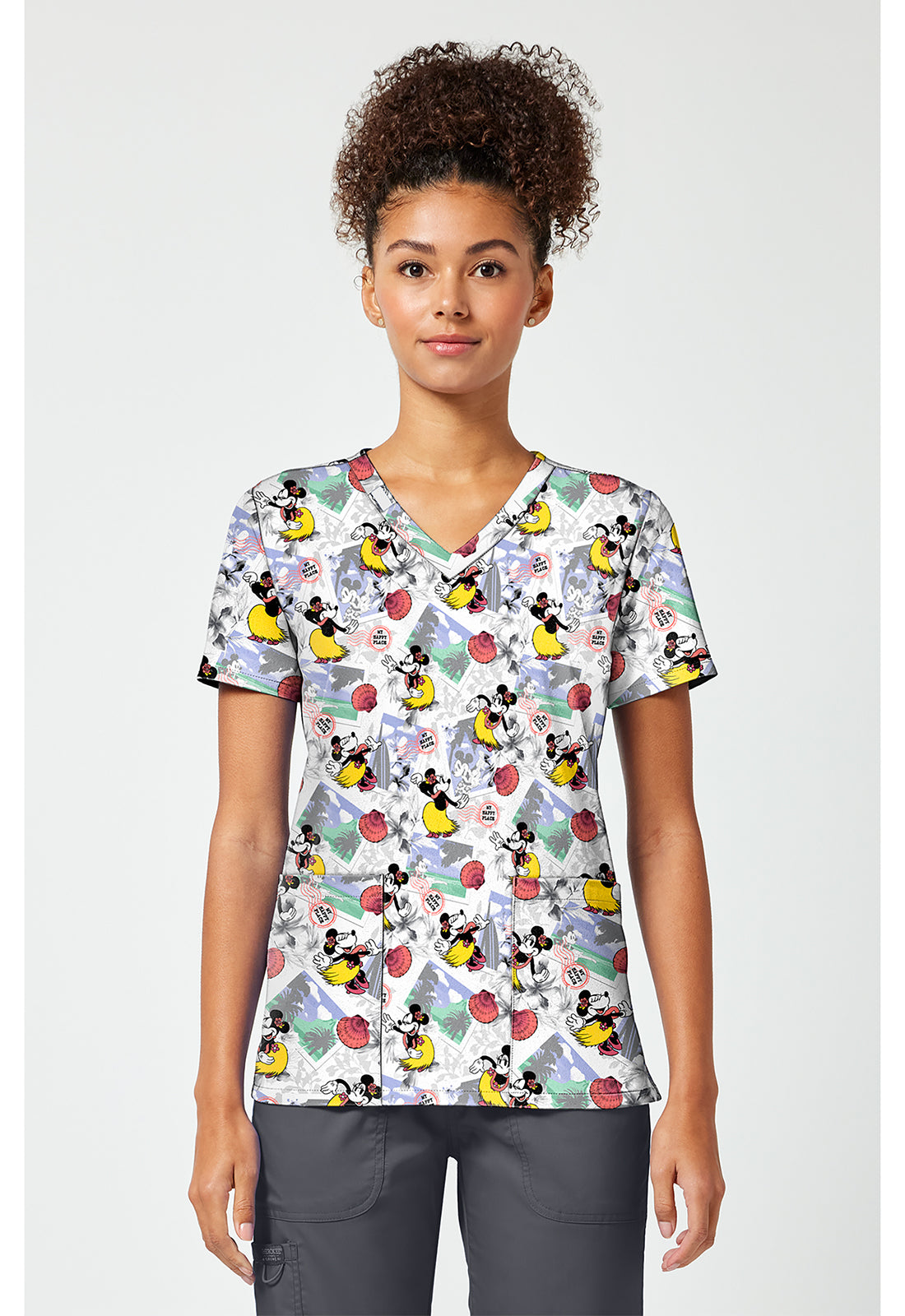 Polera clínica mujer Tooniforms estampada MKZL TF796 - Uniformes Clínicos Sami