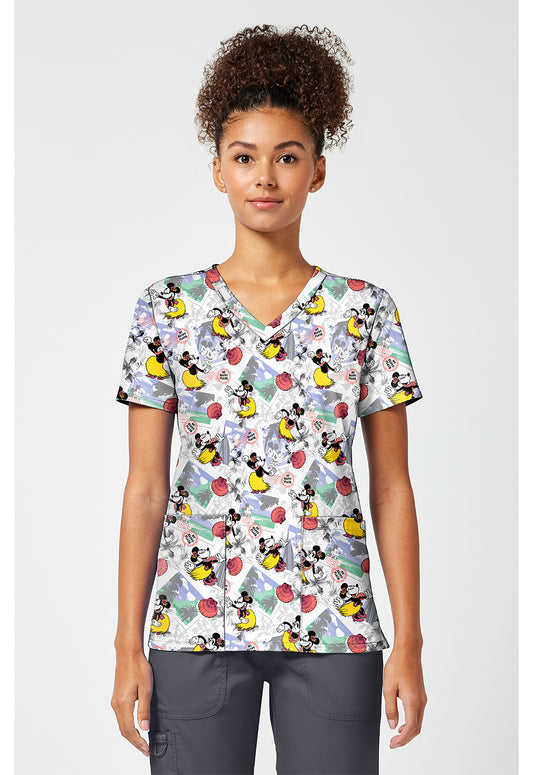 Polera clínica mujer Tooniforms estampada MKZL TF796 - Uniformes Clínicos Sami