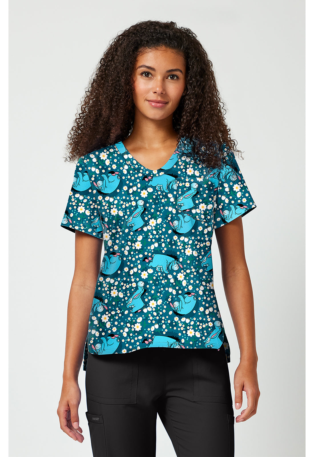 Polera clínica mujer Tooniforms estampada PHEF TF797 - Uniformes Clínicos Sami