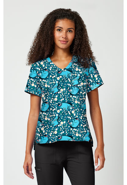Polera clínica mujer Tooniforms estampada PHEF TF797 - Uniformes Clínicos Sami