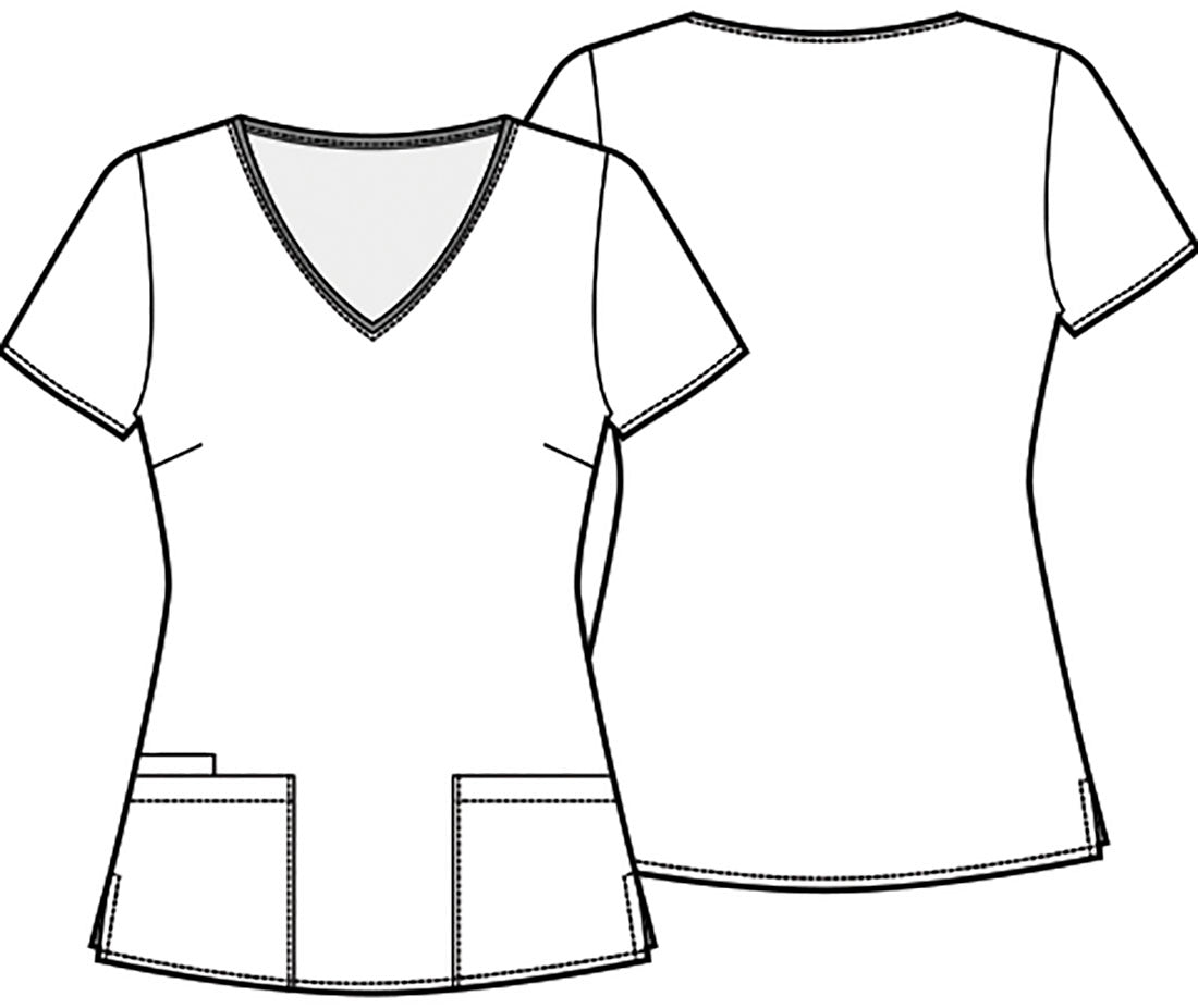 Polera clínica mujer Tooniforms Estampada PHPY WINNIE TF614, vista trasera - Uniformes Clínicos Sami