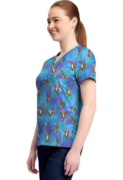 Polera clínica mujer Tooniforms Estampada PHRX TF796, detalle 3 - Uniformes Clínicos Sami