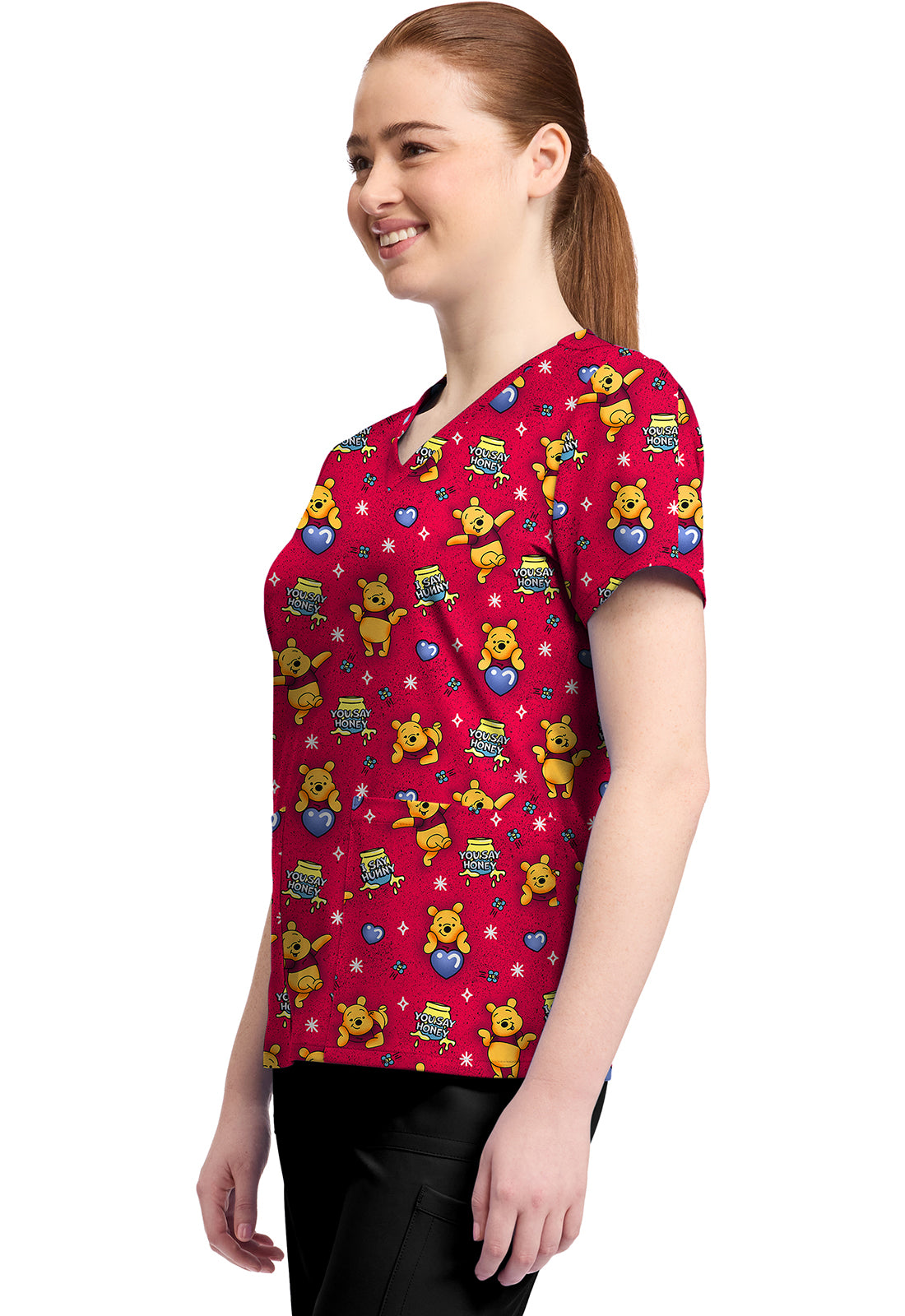 Polera clínica mujer Tooniforms Estampada PHYX TF796, detalle 2 - Uniformes Clínicos Sami