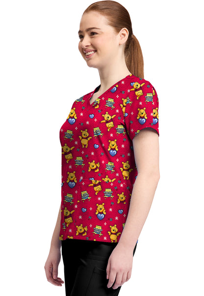 Polera clínica mujer Tooniforms Estampada PHYX TF796, detalle 2 - Uniformes Clínicos Sami