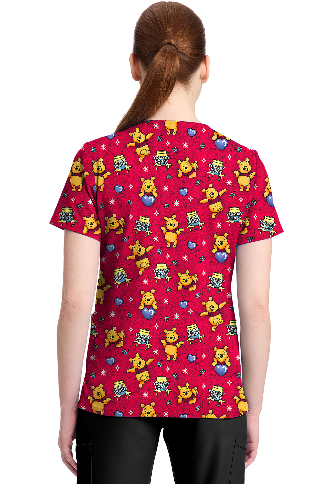 Polera clínica mujer Tooniforms Estampada PHYX TF796, detalle 3 - Uniformes Clínicos Sami
