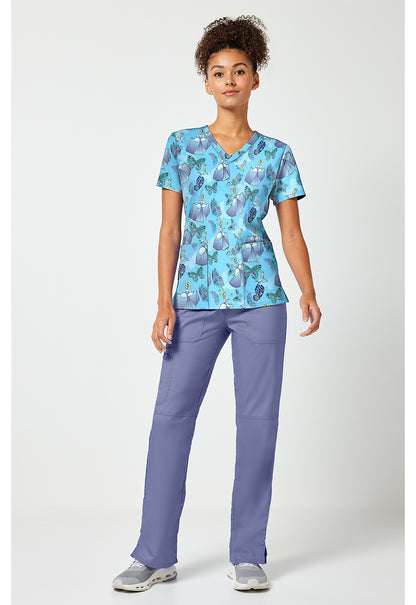 Polera clínica mujer Tooniforms estampada PRCF TF796, detalle 2 - Uniformes Clínicos Sami
