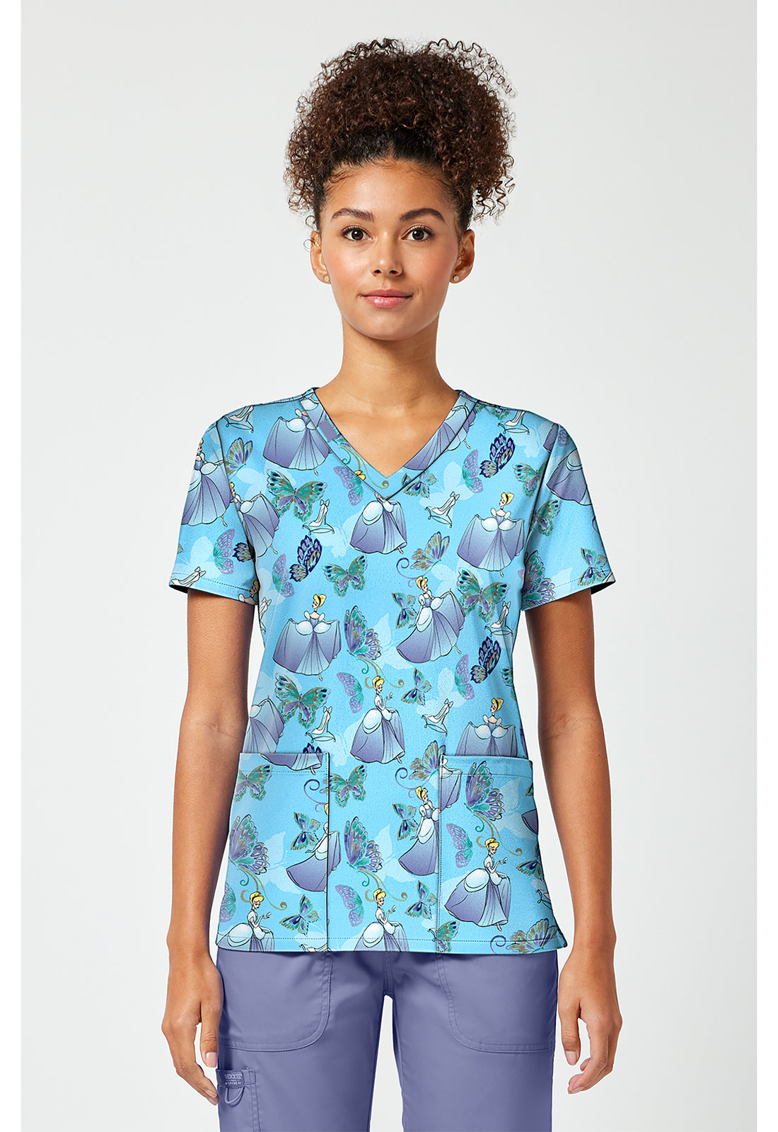 Polera clínica mujer Tooniforms estampada PRCF TF796 - Uniformes Clínicos Sami