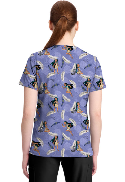 Polera clínica mujer Tooniforms Estampada PRPW TF796, detalle 3 - Uniformes Clínicos Sami