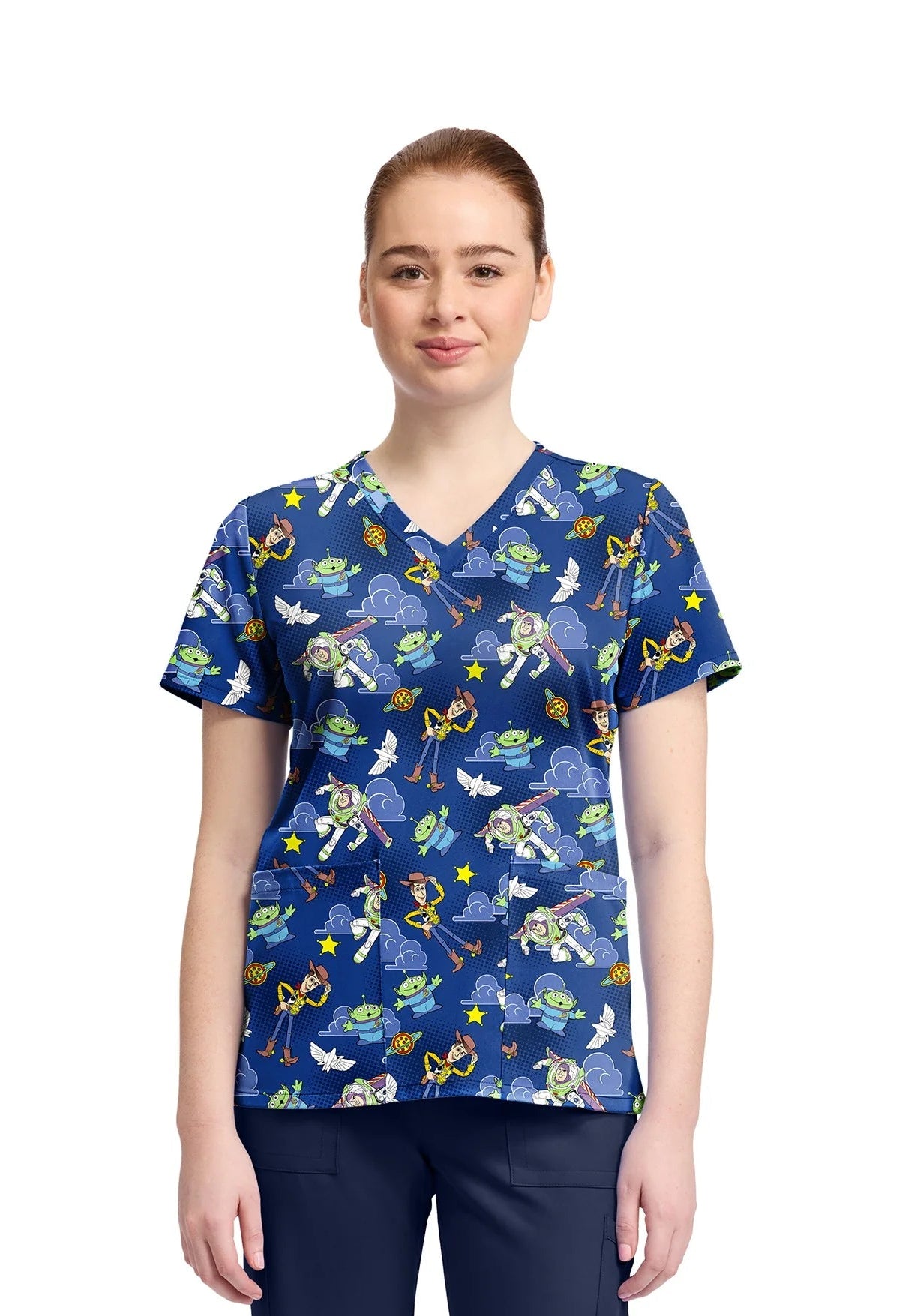 Polera clínica mujer Tooniforms estampada TSAR TF796 - Uniformes Clínicos Sami