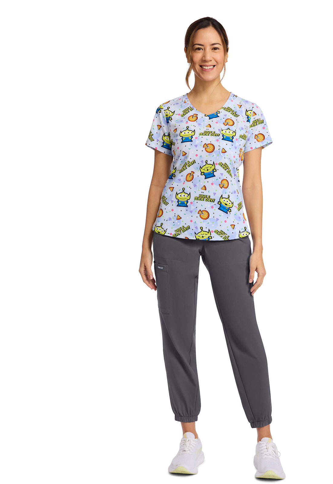Polera clínica mujer Tooniforms Estampada TSHA TF786, detalle 3 - Uniformes Clínicos Sami