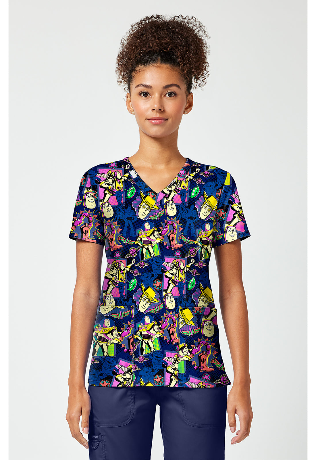 Polera clínica mujer Tooniforms estampada TSSC TF796 - Uniformes Clínicos Sami