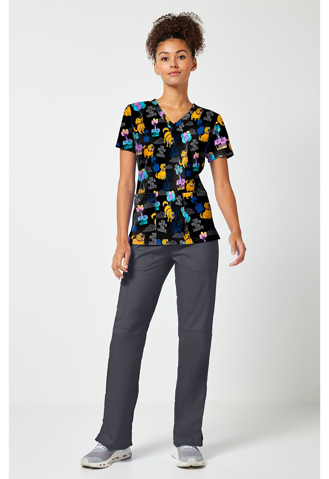 Polera clínica mujer Tooniforms estampada UPDU TF769, detalle 2 - Uniformes Clínicos Sami