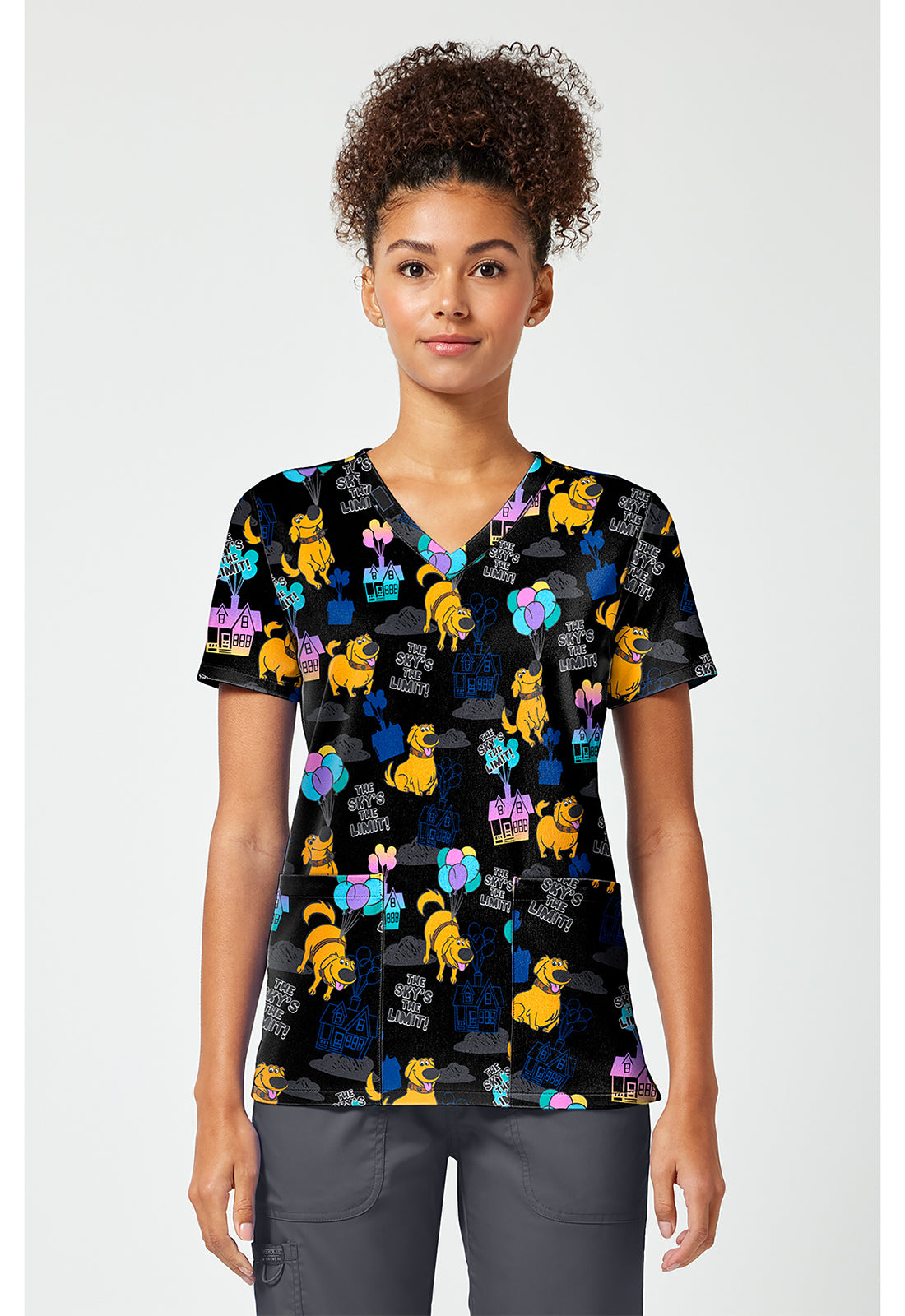 Polera clínica mujer Tooniforms estampada UPDU TF769 - Uniformes Clínicos Sami