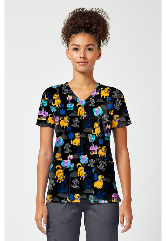 Polera clínica mujer Tooniforms estampada UPDU TF769 - Uniformes Clínicos Sami