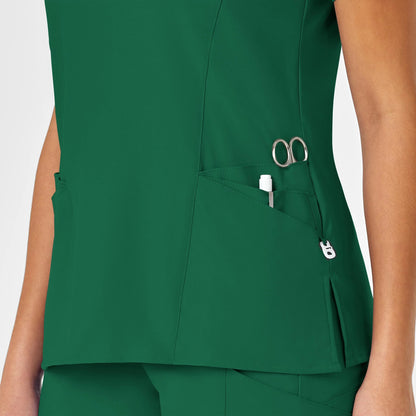 Polera clínica mujer verde WonderWink 6455a, vista trasera - Uniformes Clínicos Sami
