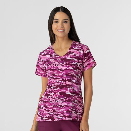 Polera clínica mujer WonderWink estampada CMCS 6147 - Uniformes Clínicos Sami