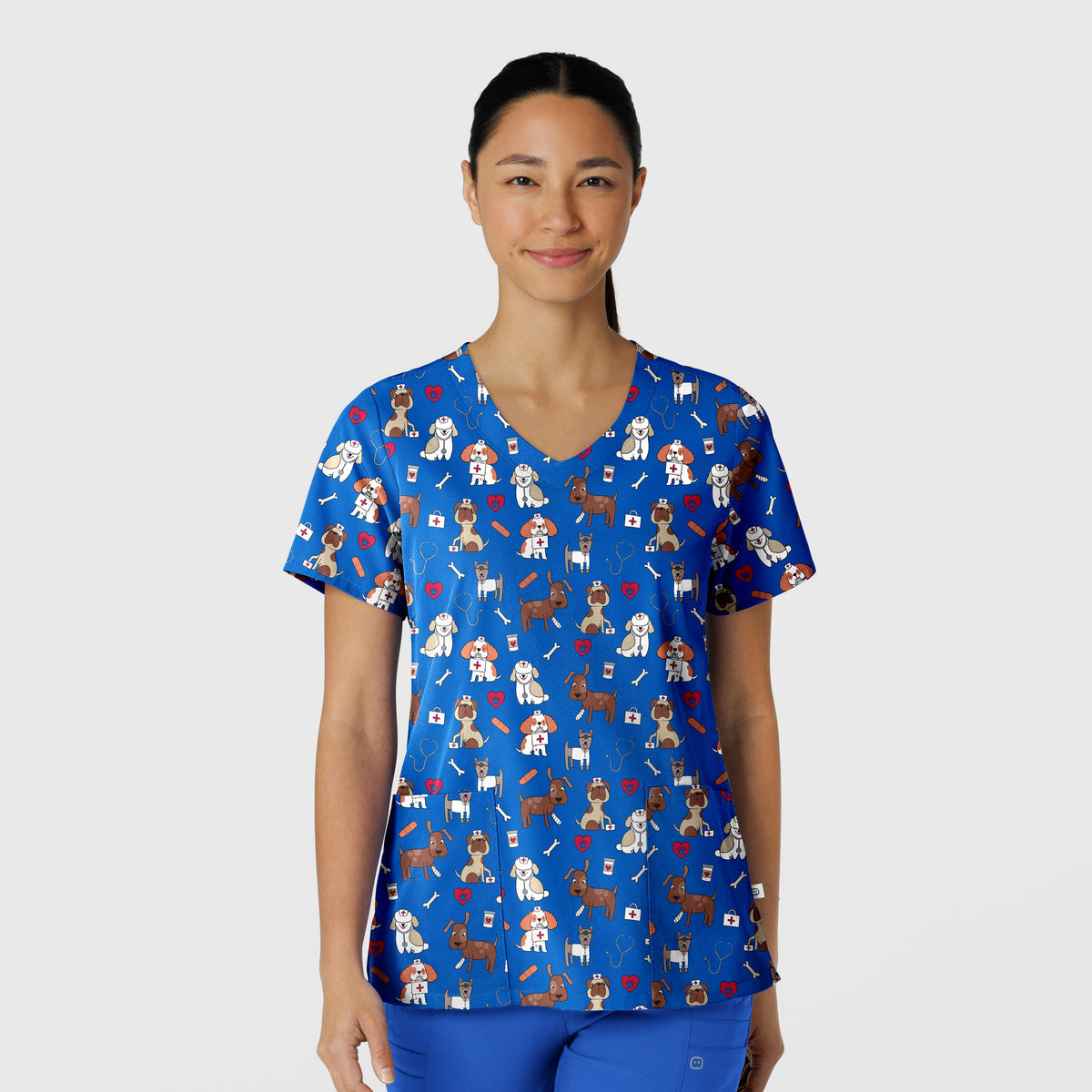Polera clínica mujer WonderWink estampada DDTY 6147 - Uniformes Clínicos Sami