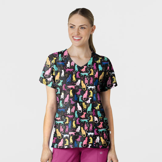 Polera clínica mujer WonderWink estampada DLDT 6147 - Uniformes Clínicos Sami