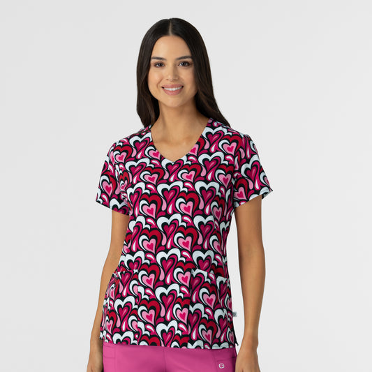Polera clínica mujer WonderWink estampada HFLW 6147 - Uniformes Clínicos Sami