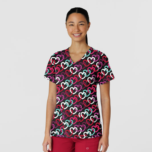 Polera clínica mujer WonderWink estampada HLBK 6147 - Uniformes Clínicos Sami