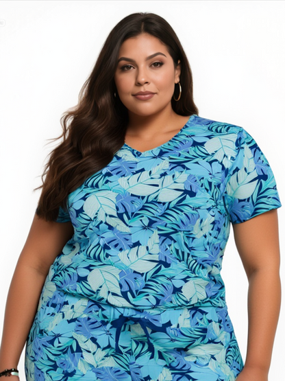 Polera clínica WonderWink estampada BZPM 6467, vista trasera - Uniformes Clínicos Sami