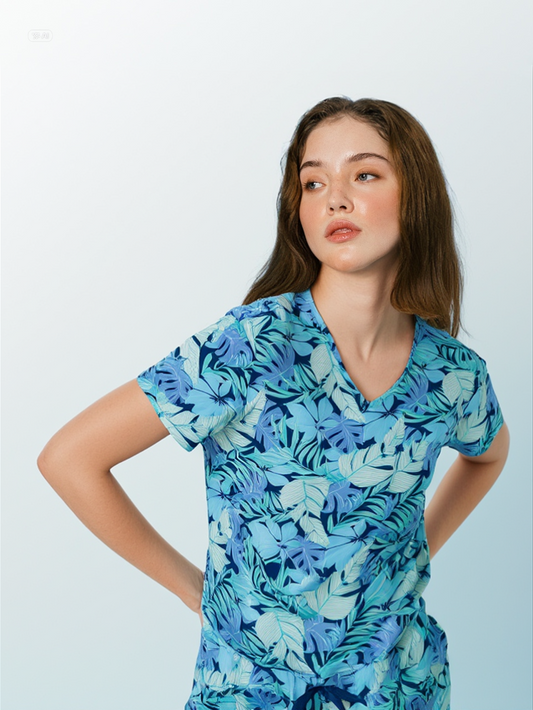Polera clínica WonderWink estampada BZPM 6467 - Uniformes Clínicos Sami