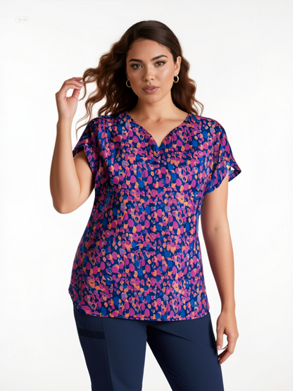 Polera clínica WonderWink estampada PDNV 6267 - Uniformes Clínicos Sami