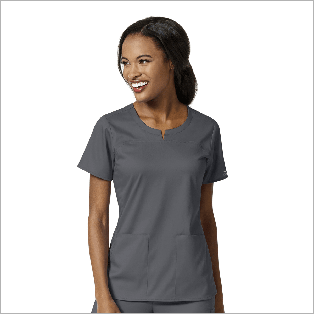 Polera Clínica Mujer Gris 6419A Wonderwink Pro