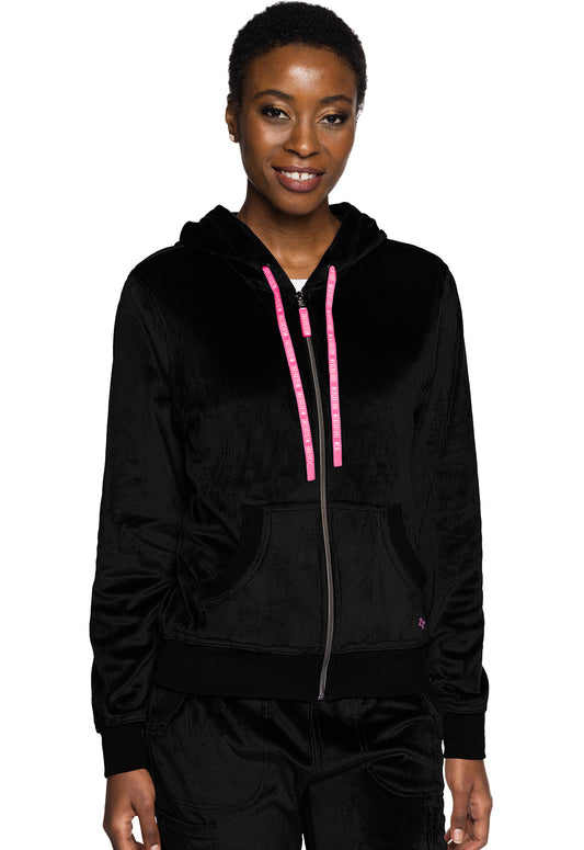 Polerón clínico mujer negro Med Couture MC317 - Uniformes Clínicos Sami