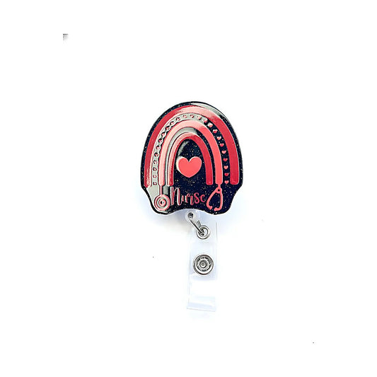 Porta credencial acrílico Arcoiris nurse rojo