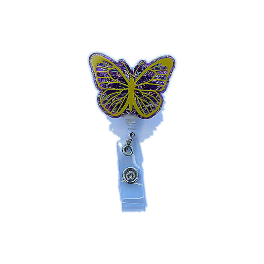 Porta credencial acrílico Mariposa Amarilla