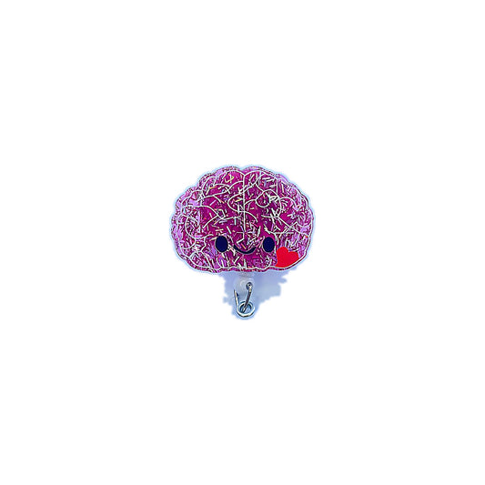 Porta credencial acrílico Cerebro rosa shine