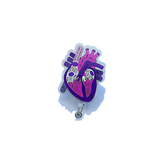 Porta credencial acrílico Pink Heart Name