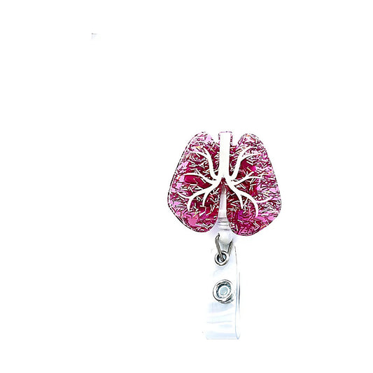 Porta credencial acrílico Pulmón rosa