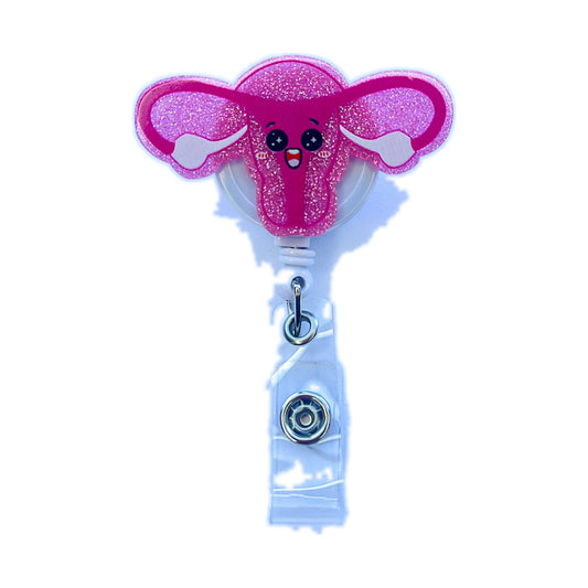 Porta credencial acrílico útero rosa shine