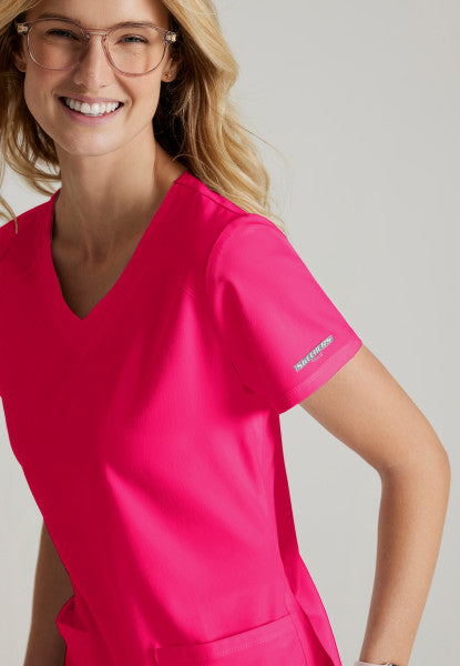 Polera Clínica Mujer Sk101 Rosado Vibrance Skechers